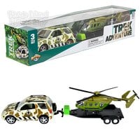 Northern Trek Diecast 4 X 4 Rover And Helicopter